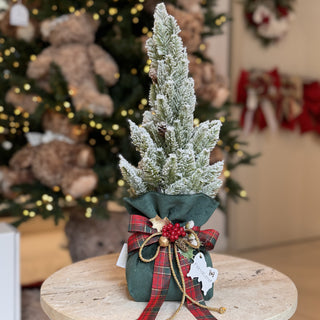 Lena Flowers Christmas Tree in Green Velvet H34 cm