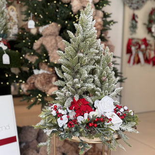 Fiori Di Lena Centrotavola con Stelle di Natale e 3 Alberi