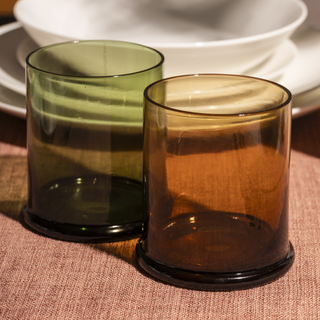 Galbiati Timbro Set 6 Bicchieri Acqua in Vetro Soffiato 370 ml Colori Assortiti