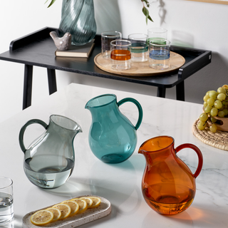 Galbiati Soffio Krug 1500 ml aus bernsteinfarbenem Glas