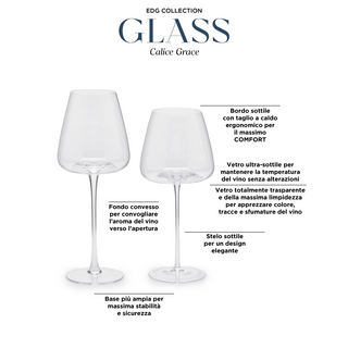 EDG Enzo De Gasperi Set 4 Calici Grace in Vetro 550 ml