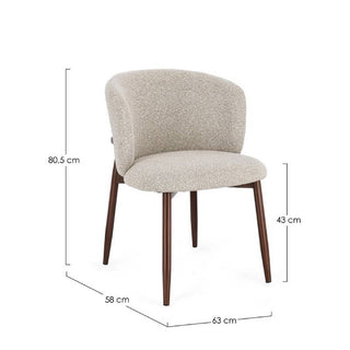 Andrea Bizzotto Amalia Innenstuhl in Walnussbeige
