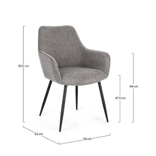 Andrea Bizzotto Cora Indoor Chair Black-Grey