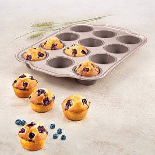 Tescoma Delicia Stampo 12 Muffin in Silicone con Bordo in Metallo