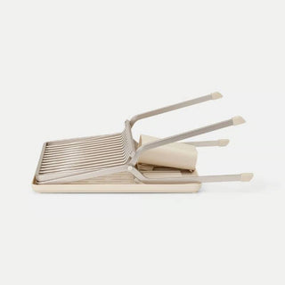 Brabantia Scolapiatti Pieghevole con Vassoio Salvagoccia Soft Beige