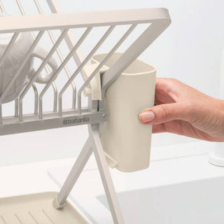 Brabantia Scolapiatti Pieghevole con Vassoio Salvagoccia Soft Beige
