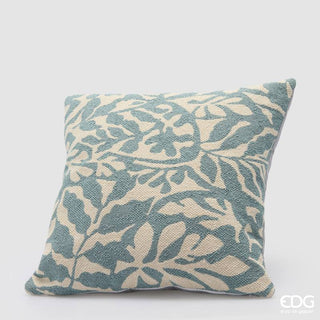 EDG Enzo De Gasperi Cuscino Monstera Quadrato 43x43 cm Celeste