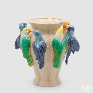 EDG Enzo De Gasperi Vaso Chakra Pappagalli H30,5 cm