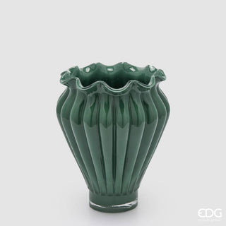 EDG Enzo De Gasperi Vaso Fleur in Vetro H27 cm Verde