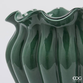EDG Enzo De Gasperi Vaso Fleur in Vetro H20 cm Verde
