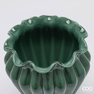 EDG Enzo De Gasperi Vaso Fleur in Vetro H27 cm Verde