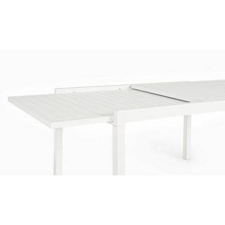 Andrea Bizzotto Tavolo Allungabile Pelagius Alluminio Bianco 135-270x90 cm