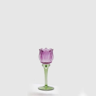 EDG Enzo De Gasperi Portacandela Tulipano H19 cm Viola