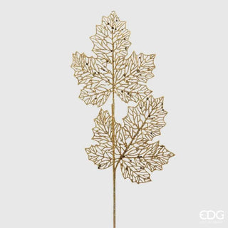 EDG Enzo de Gasperi Ramo Artificiale di Acero con Foglie H64 cm Oro