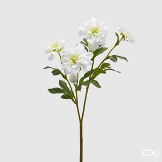 EDG Enzo de Gasperi Ramo Artificiale di Rosa di Natale H65 cm Bianco
