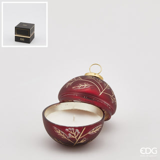 EDG Enzo De Gasperi Candela a Sfera Bacche Natalizia D8 Cm Rossa