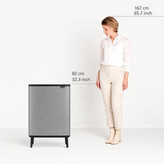 Brabantia Bo Touch Hi 2 Bucket Bin 30L Mineral Grey