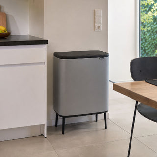 Brabantia Bo Touch Hi 2 Bucket Bin 30L Mineral Grey