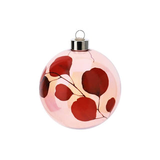 Hervit Palla di Natale Botanic D10 cm in Vetro Soffiato Rossa