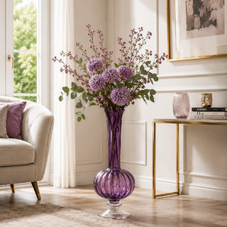 EDG Enzo De Gasperi Long Neck Vase Stripes H55 cm Lavender
