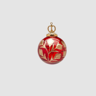 EDG Enzo De Gasperi Palla di Natale Fiori D10 cm in Vetro Rosso