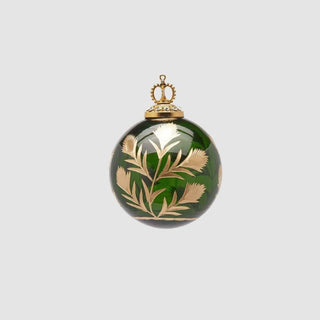 EDG Enzo De Gasperi Palla di Natale Fiori D7,5 cm in Vetro Verde