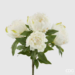 EDG Enzo De Gasperi Bouquet 5 Peonie H48 cm Bianco