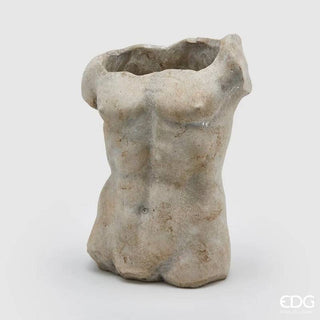 EDG Enzo De Gasperi Vaso Cemento Busto Uomo H29 cm