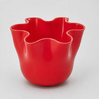 EDG Enzo De Gasperi Vaso Drappo in Vetro H22 cm Rosso