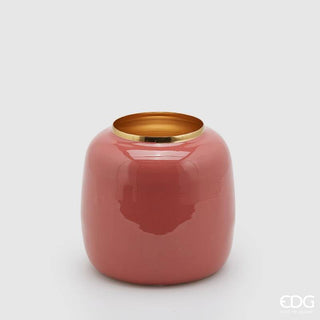 EDG Enzo De Gasperi Vaso Charm Rotondo Bombato H18 cm Salmone