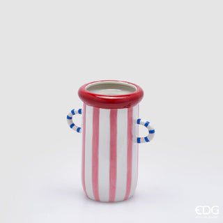 EDG Enzo De Gasperi Vaso Pinky Righe H20 Cm in Ceramica