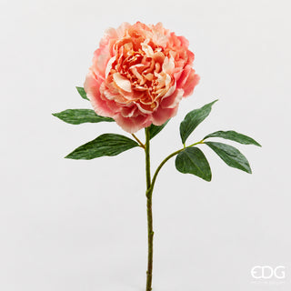 EDG Enzo De Gasperi Ramo Artificiale di Peonia Royal H57 cm Rosa Pesca