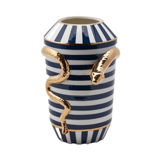 EDG Enzo De Gasperi Vaso Egypt Snake Righe H32 Cm in Ceramica