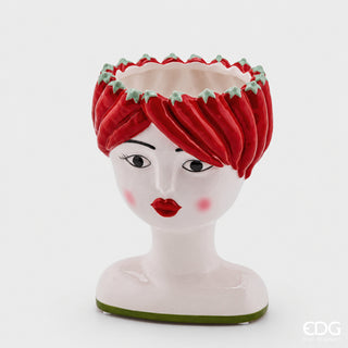 EDG Enzo De Gasperi Vaso Testa Peperoncini H22 Cm in Ceramica