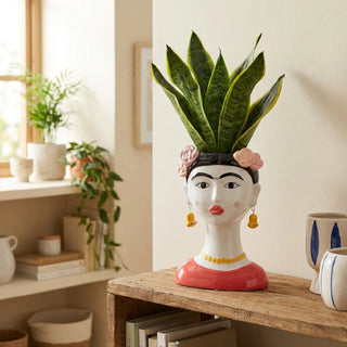EDG Enzo De Gasperi Vaso Frida con Orecchini H27 Cm in Ceramica