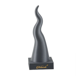 Melaverde Scultura Corno con Base H17 Cm Grigio Glitter in PLA