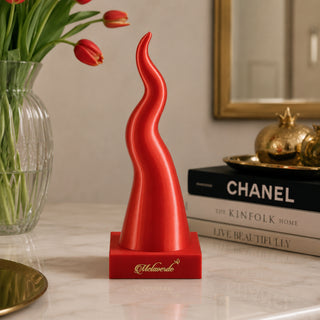 Melaverde Scultura Corno con Base H17 Cm Rosso in PLA