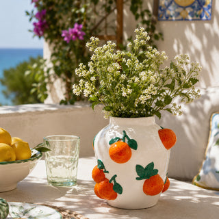 EDG Enzo de Gasperi Vaso Arance Anfora H19 Cm in Ceramica