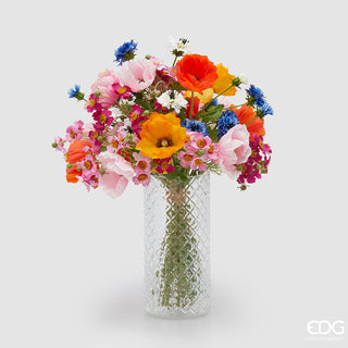 EDG Enzo De Gasperi Vaso Fiori Mix Cosmos Papaveri Fiordaliso H50 Cm