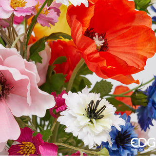 EDG Enzo De Gasperi Vaso Fiori Mix Cosmos Papaveri Fiordaliso H50 Cm