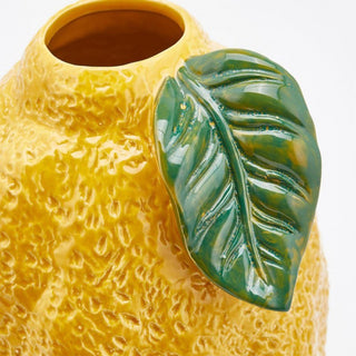 EDG Enzo De Gasperi Vaso Chakra Limone con Foglia H30 Cm In Ceramica