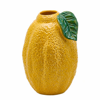 EDG Enzo De Gasperi Vaso Chakra Limone con Foglia H30 Cm In Ceramica