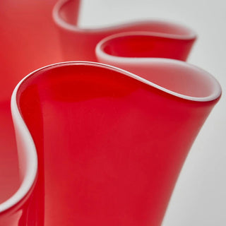 EDG Enzo De Gasperi Vaso Drappo in Vetro H14 cm Rosso