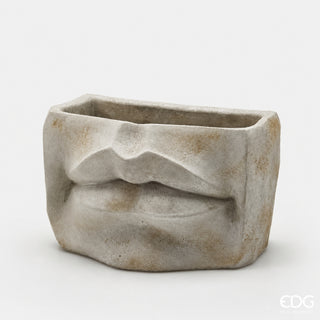 EDG Enzo De Gasperi Vaso Cemento Labbra H16cm