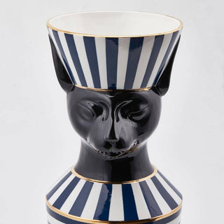 EDG Enzo De Gasperi Vaso Egypt con Righe H47 cm in Ceramica