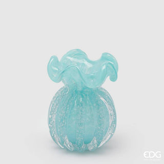 EDG Enzo De Gasperi Vaso Sacchetto H14 cm in Vetro Azzurro