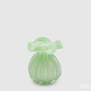 EDG Enzo De Gasperi Vaso Sacchetto H12 In Vetro Verde Chiaro