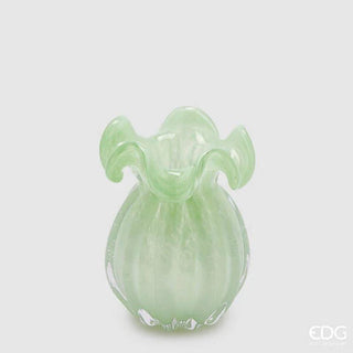 EDG Enzo De Gasperi Vaso Sacchetto H14 cm in Vetro Verde Chiaro