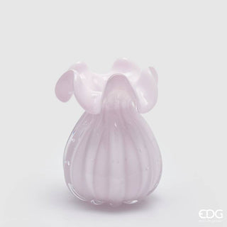 EDG Enzo De Gasperi Vaso Sacchetto H17 In Vetro Rosa