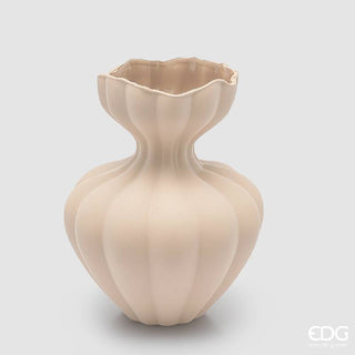 EDG Enzo De Gasperi Vaso Flow Sinuoso H25 cm Avorio